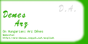 denes arz business card